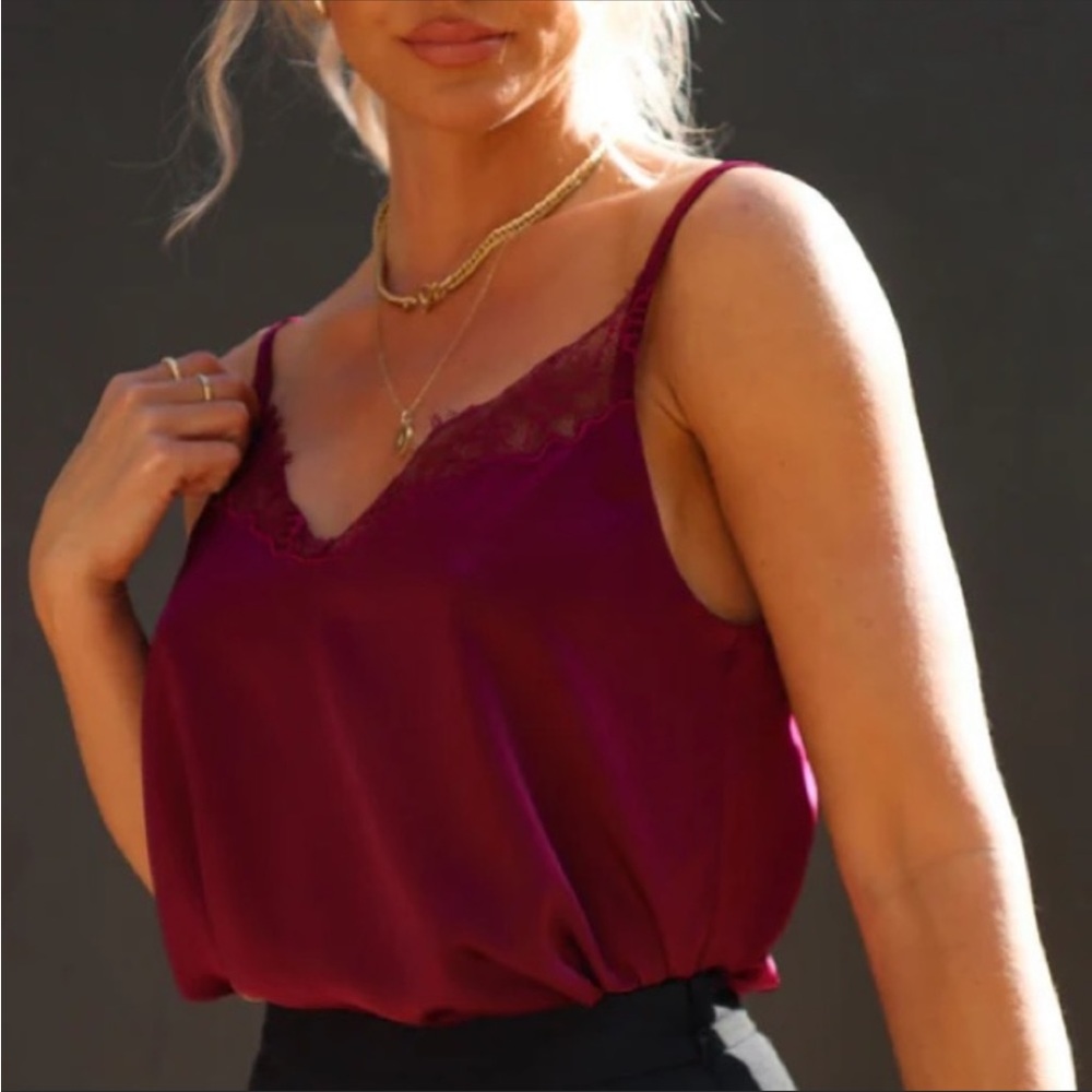 VICI- Mariola Satin Lace Tank Top